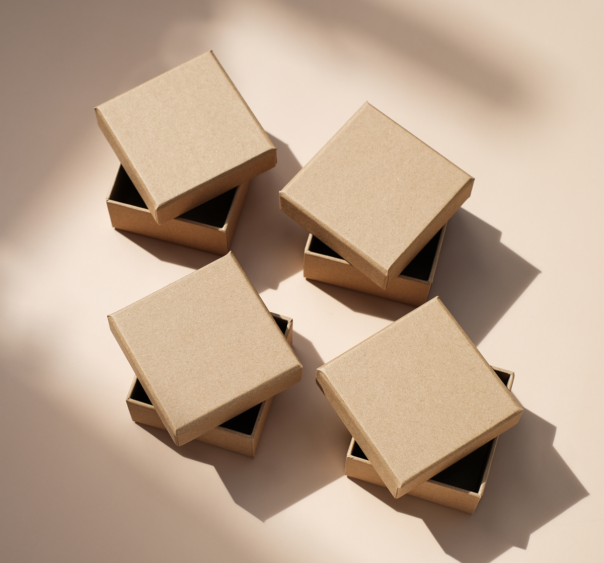 4 brown packaging boxes